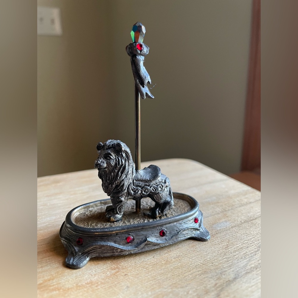 Michael Ricker Carousel Lion Pewter figurine Collectible Decor